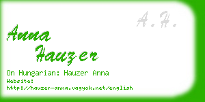 anna hauzer business card